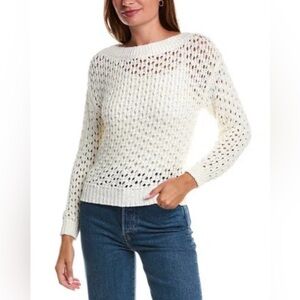 Ramy Brook Greyson Open Knit Cream Sweater, size S ($395)